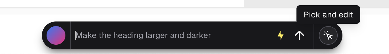 v0 generation page pick and edit button